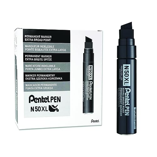 Pentel N50 X L Keilspitze permanent marker – Schwarz (6 Stück) von Pentel