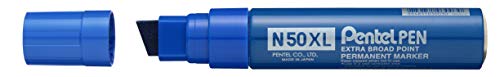 Pentel N50 X L Meißel Spitze Permanent Marker – Blau (6 Stück) von Pentel