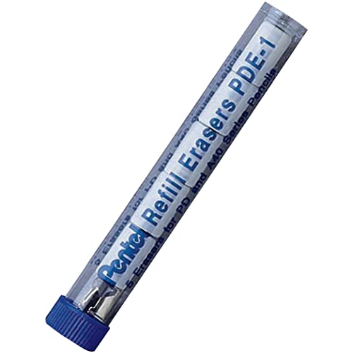Pentel Nachfüll-Radierer für AL, AX und PD-Serie Bleistifte, 5 Tube, 12 Stück (PDE-1) Radiergummi-Nachfüllpackung, Weiß, 60 Pack, 60 Count von Pentel