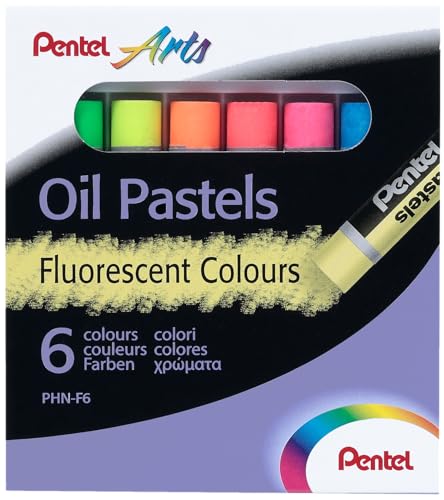 Pentel PHN-F6 Fluoreszierende Ölkreiden, 6er Set, farblich sotiert, VE=12 Sets von Pentel