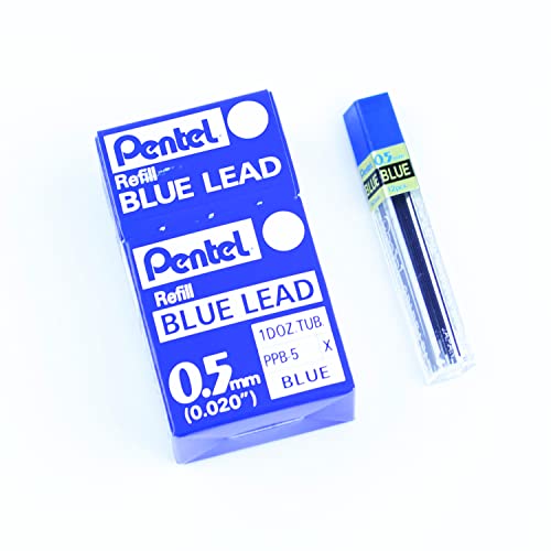 Pentel PPB Cases mit 12 blau Ersatzmine für Druckbleistifte 0,5 mm von Pentel