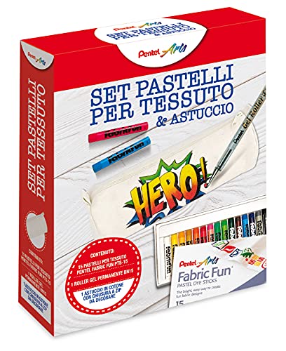 Pentel PTS Kit Buntstifte für Stoff und Etui in Baumwolle von Pentel