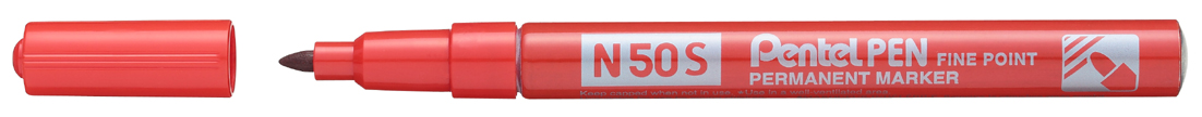 Pentel Permanent-Marker N50S, Rundspitze fein, rot von Pentel