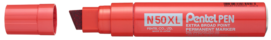Pentel Permanent-Marker N50XL, Keilspitze breit, rot von Pentel