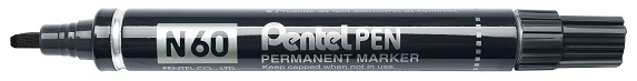 Pentel Permanent-Marker N60, schwarz, Keilspitze von Pentel