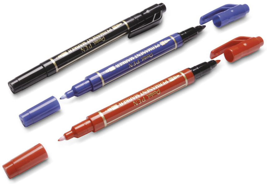 Pentel Permanent-Marker Pen, Doppelspitze, 3er Etui sortiert von Pentel