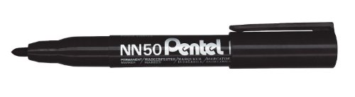 Pentel Permanentmarker NNN50, Ogive Spitze, 1,3 mm, Schwarz, 5 Stück von Pentel