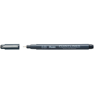 Pentel Pointliner Fineliner schwarz 0,03 mm, 1 St. von Pentel