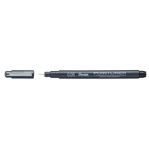 Pentel Pointliner Fineliner schwarz 0,05 mm, 1 St. von Pentel