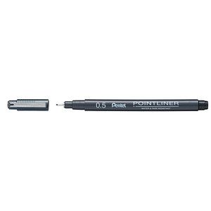 Pentel Pointliner Fineliner schwarz 0,5 mm, 1 St. von Pentel