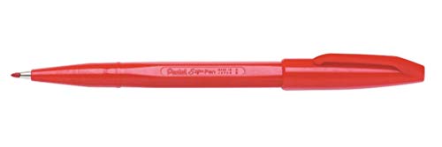 Pentel S520-B Sign Pen Faserschreiber, 0,8 mm Strichstärke, rot, 12er Pack von Pentel