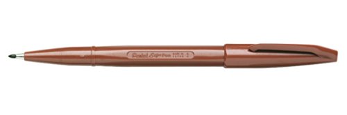 Pentel S520-E Sign Pen Faserschreiber, 0,8 mm Strichstärke, braun, 12er Pack von Pentel
