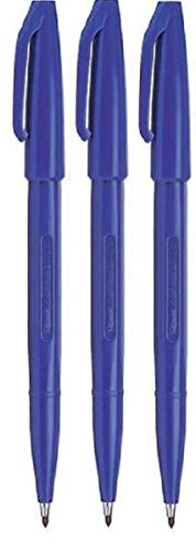 Pentel S520 Stifte, 2 mm Spitze, 1 mm Linien-Breite (3er Pack), blau von Pentel