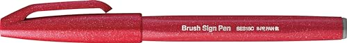 Pentel SES15C-B - Brush Sign Pen Faserschreiber, 10 Stück, rot von Pentel