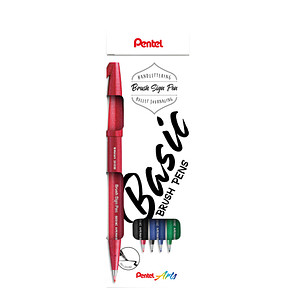 Pentel SES15C Brush-Pen farbsortiert, 4 St. von Pentel