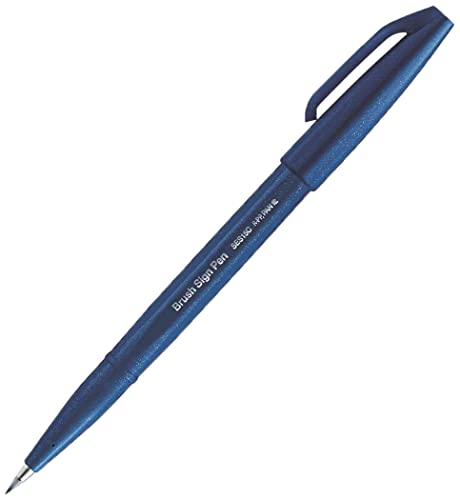 Pentel SES15C-CAX Brush Sign Pen nachtblau, Faserschreiber, pinselähnliche Spitze, 1 Stück von Pentel