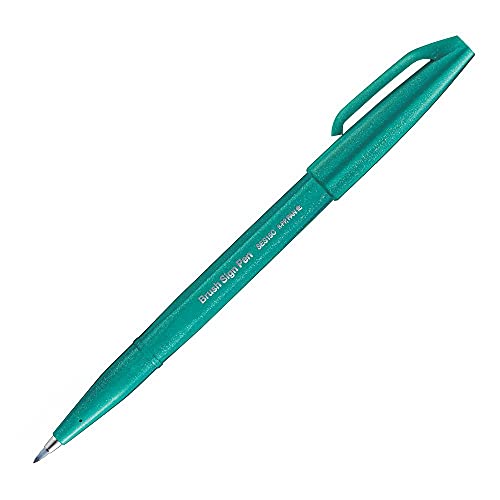 Pentel SES15C-D3X Brush Sign Pen türkis, Faserschreiber, pinselähnliche Spitze, 1 Stück von Pentel