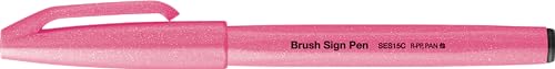 Pentel SES15C-FPX Brush Sign Pen neon-pink, Faserschreiber, pinselähnliche Spitze, 1 Stück von Pentel