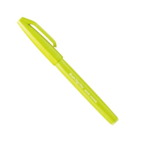 Pentel SES15C-KX Brush Sign Pen hellgrün, Faserschreiber, pinselähnliche Spitze, 1 Stück von Pentel