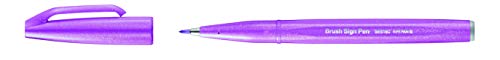 Pentel SES15C-P2X Brush Sign Pen pinklila, Faserschreiber, pinselähnliche Spitze, 1 Stück von Pentel
