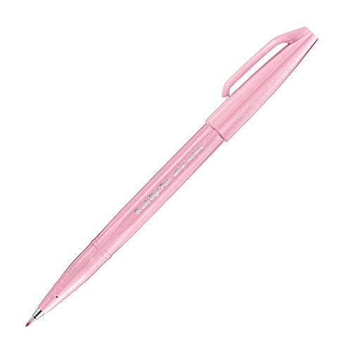 Pentel SES15C-P3X Brush Sign Pen blassrosa, Faserschreiber, pinselähnliche Spitze, 1 Stück von Pentel