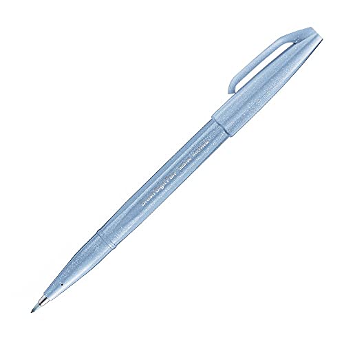 Pentel SES15C-S3X Brush Sign Pen blaugrau, Faserschreiber, pinselähnliche Spitze, 1 Stück von Pentel