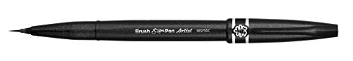 Pentel SESF30C-AX Brush Sign Pen Artist - Pinselstift mit extra feiner Pinsel-Spitze, 1 Stück schwarz von Pentel