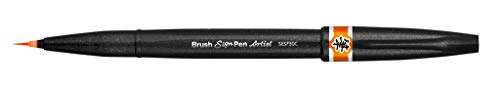 Pentel SESF30C-FX Brush Sign Pen Artist - Pinselstift mit extra feiner Pinsel-Spitze, 1 Stück orange von Pentel