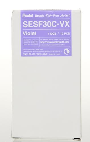 Pentel SESF30C-VX Extra feine Pinsel-Spitze, 12 Stück violett von Pentel