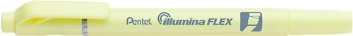 Pentel SLW11P-GE Illumina Flex Textmarker in Pastellfarben mit Doppelspitze zum Hervorheben, Unterstreichen, Markieren und Akzente setzen, schlanke Stiftform, gelb, 1 Stück von Pentel