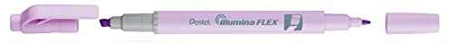Pentel SLW11P-VE Illumina Flex Textmarker in Pastellfarben mit Doppelspitze zum Hervorheben, Unterstreichen, Markieren und Akzente setzen, schlanke Stiftform, violett, 1 Stück von Pentel