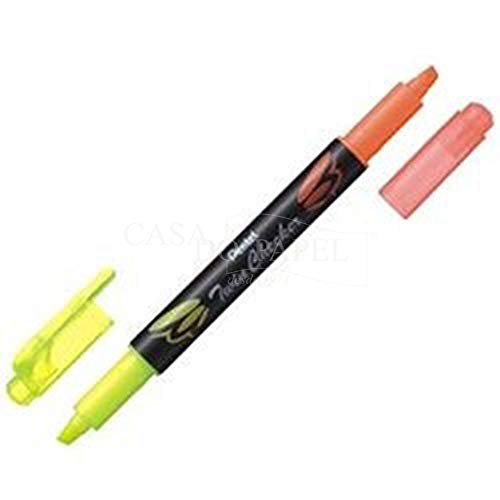 Pentel SLW8-GF Textmarker"TWIN CHECKER", 2 Spitzen, gelb/orange von Pentel