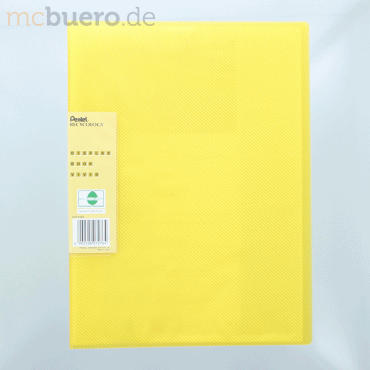 Pentel Sichtbuchmappe Clear transluzent A4 30 Hüllen gelb von Pentel