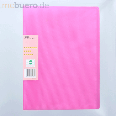Pentel Sichtbuchmappe Clear transluzent A4 30 Hüllen pink von Pentel