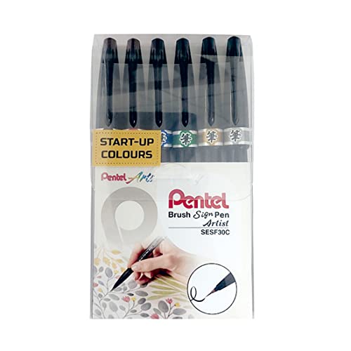 Pentel Sign Pen Micro Brush 6 pack SESF30BP6M von Pentel