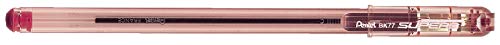 Pentel Super BK77-D Kugelschreiber, feine Spitze, grüner Schaft aus Kunststoff, mit Kappe rot von Pentel