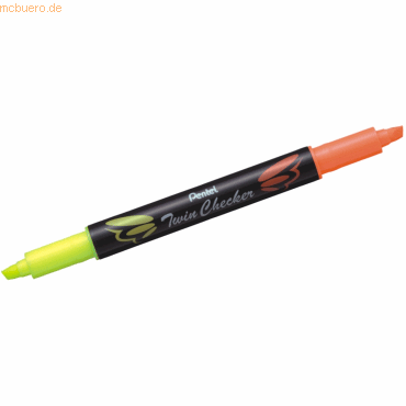 Pentel Textmarker Twin Checker 1-3,5mm gelb/orange von Pentel