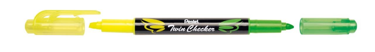 Pentel Textmarker Twin Checker Mehrfarbig von Pentel