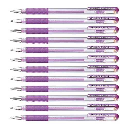 Pentel Tintenroller mit Geltinte, 0,8 mm Lot de 12 Violet métallisé von Pentel