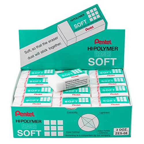 Pentel Weicher Hi-Polymer-Radiergummi, 36 Stück Pentel Weicher Hi-Polymer-Radiergummi, 36 Stück von Pentel