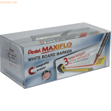 Pentel Whiteboardmarker Maxiflo 2mm Rundspitze 4 Farben von Pentel