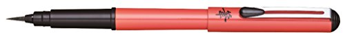 Pentel XGFKPF/FP10 Pocket Brush Blister-Pack Pinselstift mit 2 Patronen, Gehäuse orange, Tinte schwarz von Pentel