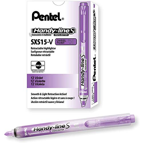 Pentel handy-line S 12 Stück Textmarker einziehbar/wiederaufladbar violett von Pentel