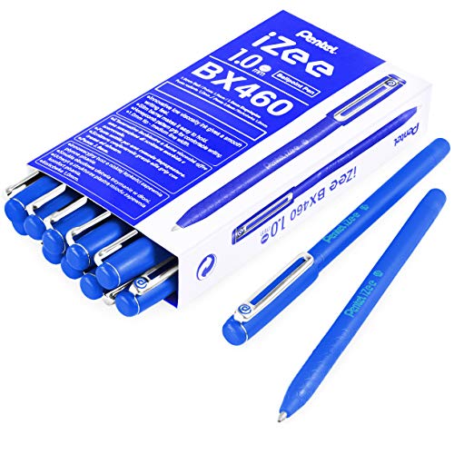 Pentel iZee BX460 Kugelschreiber, 1,0 mm Spitze, blaue Tinte, 14 Stück von Pentel
