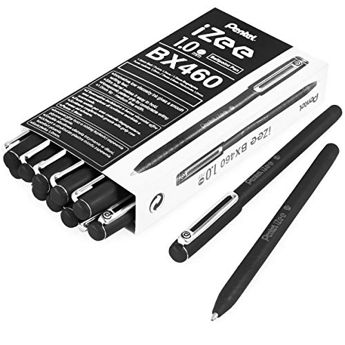 Pentel iZee BX460 Kugelschreiber, 1,0 mm Spitze, schwarze Tinte, 14 Stück von Pentel