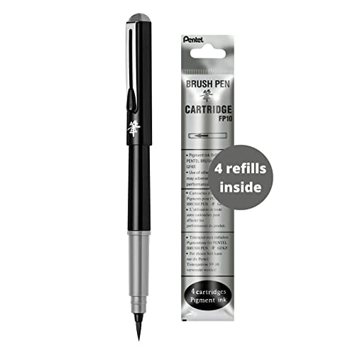 PentelArts Brush Pen Pinselstift, Gehäuse schwarz grau von Pentel