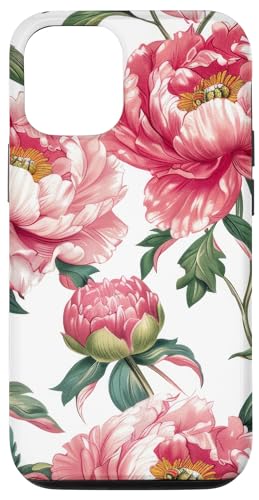 Hülle für iPhone 13 Pfingstrosen-Blumenmuster-Wildblumen-Kunstdesign von Peonies Flower Art Design Collection