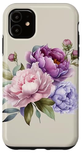Pfingstrosen Blumen Aquarell Lavendel Lila Pfingstrosen Rosa Pfingstrose Hülle für iPhone 11 Pfingstrosen Blumen Aquarell Lavendel Lila Pfingstrosen Rosa Pfingstrose Hülle für iPhone 11 von Peony Flower Art NYC