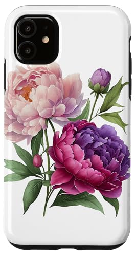 Pfingstrosen Blumen Aquarell Lavendel Lila Pfingstrosen Rosa Pfingstrose Hülle für iPhone 11 Pfingstrosen Blumen Aquarell Lavendel Lila Pfingstrosen Rosa Pfingstrose Hülle für iPhone 11 von Peony Flower Art NYC