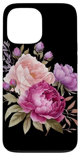 Pfingstrosen Blumen Aquarell Lavendel Lila Pfingstrosen Rosa Pfingstrose Hülle für iPhone 13 Pro Max von Peony Flower Art NYC